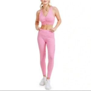🆕Kimberly Pink Mesh Insert Rushed Sport Set L🆕